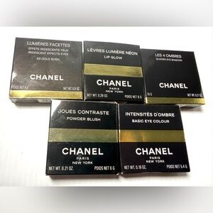 CHANEL Powder Blush - Lip Glow - Eye Color - Black and Gold